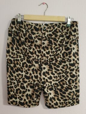 Maternity Leopard Print Biker Shorts
